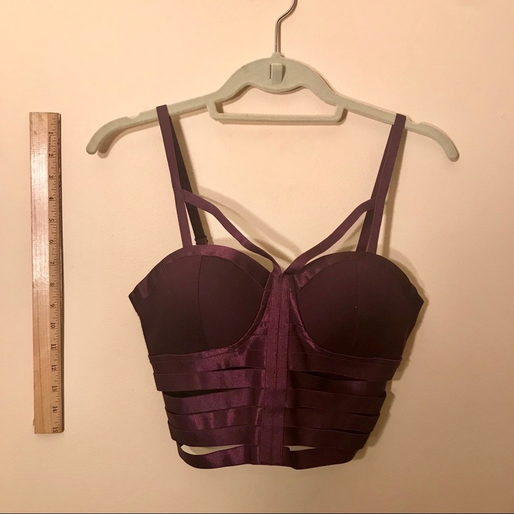 Bustier maroon purple crop top